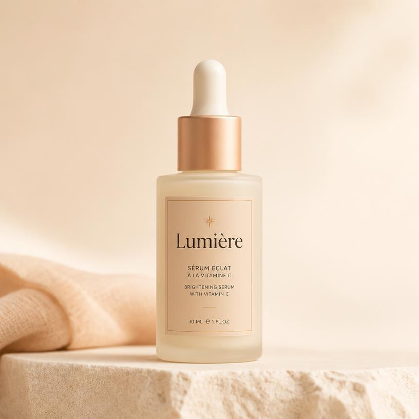 Lumière product packshot — AI-generated brand mockup